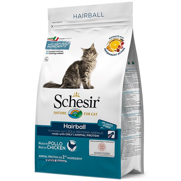 Schesir Cat Hairball ВИВЕДЕННЯ ШЕРСТІ монопротеїновий сухий корм для довгошерстих котів 1.5 кг (53013)